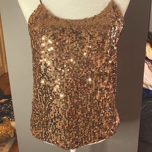 XS Q Mack gold sequin cami